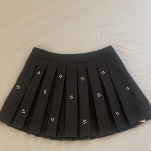 Chic Black Embellished Mini Skirt